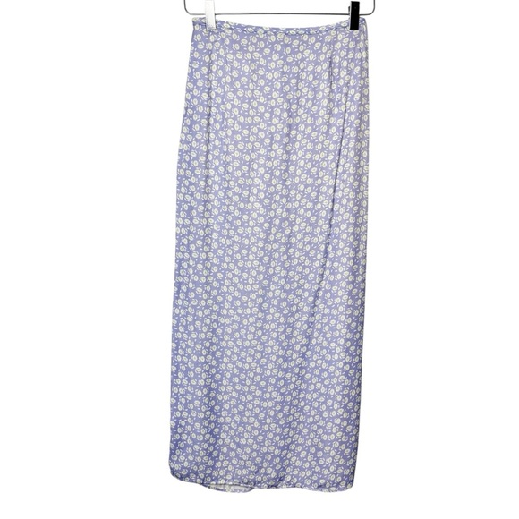 NWT Zara Purple Ditzy Floral Crop Top And Midi Slip Skirt Women’s Set Sz XS - Picture 8 of 12
